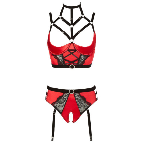 Abierta Fina Shelf Bra Set red 80C/M -...