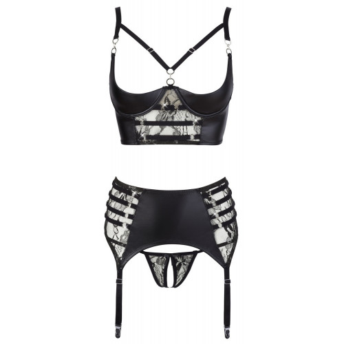 Abierta Fina Shelf Bra Suspender Set 85C/L -...