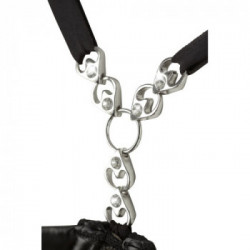 Abierta Fina String - Body a Stringhe con Bretelle Rimovili, Seno Scoperto, Taglia 80C/M