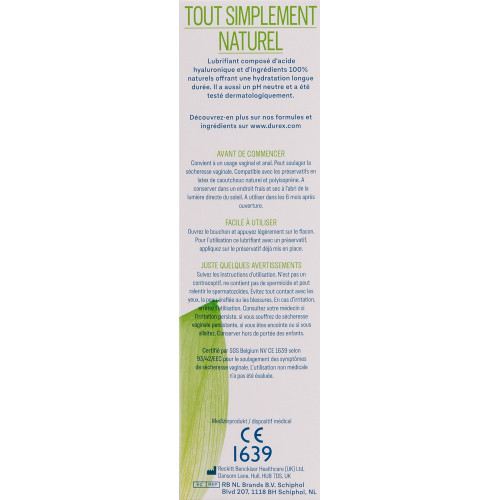 Durex Naturals Lubricant - Gel Lubrificante...