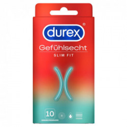 Durex Contatto Gefühlsecht Slim Fit - Preservativi , Confezione da 10