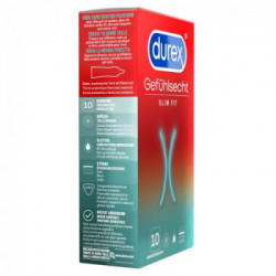 Durex Contatto Gefühlsecht Slim Fit - Preservativi , Confezione da 10