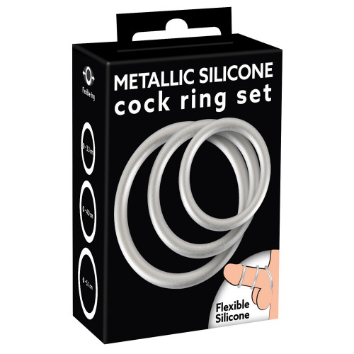 You2Toys Metallic Silicone Cock ring se -...