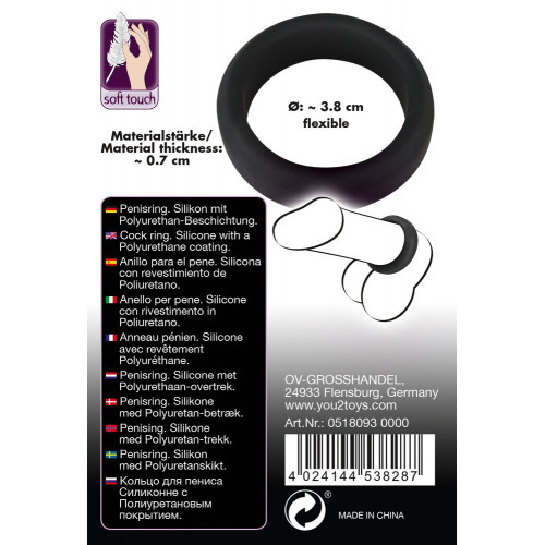 Black Velvets Cock Ring 3.8 cm - Anello per il...