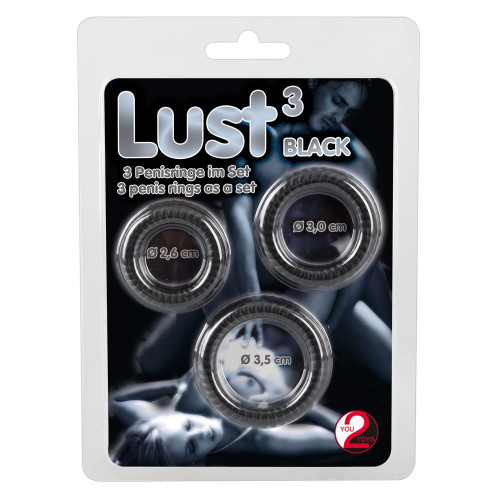 You2Toys Lust 3 Cock Rings black - Anello per...