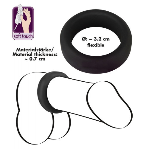 Black Velvets Cock Ring 3.2 cm - Anello per il...