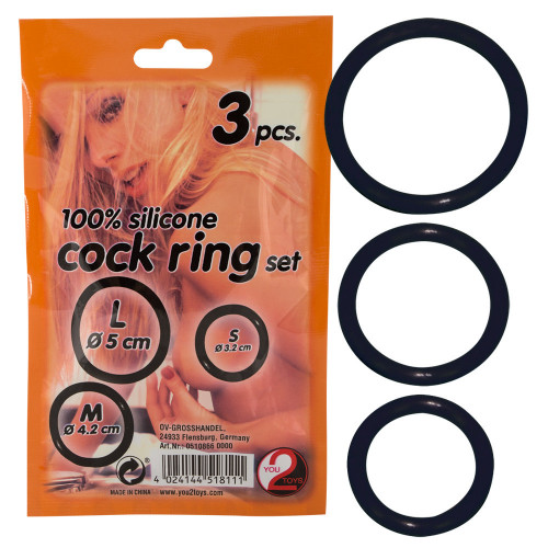 You2Toys Silicone Cock Ring set 3 pcs - Anello...