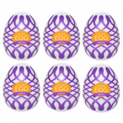 Tenga Egg Mesh Pack of 6 - Set di Masturbatori Monouso, Senza Vibrazione