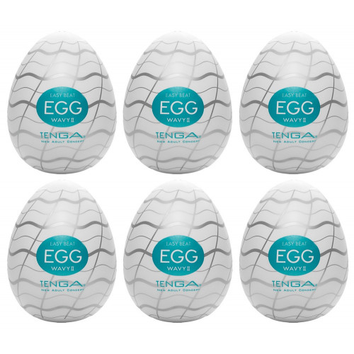 Tenga Egg Wavy II Pack of 6 - Set di...