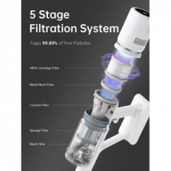 Dreame P10 - Scopa Elettrica, 100AW, 0,6 Lt., Filtro Lavabile, Fino a 90', 2 Accessori, Caricabatterie e Supporto Parete