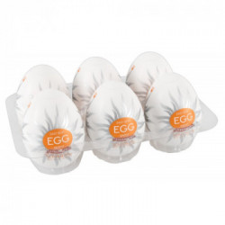 Tenga Egg Shiny 6 pcs - Set di Masturbatori Monouso, Senza Vibrazione