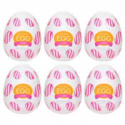 Tenga Egg Curl Pack of 6 - Set di Masturbatori Monouso, Senza Vibrazione
