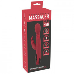 You2Toys Silicone Rabbit Vibrator - Vibratore Rabbit Punto G, Funzione Shock, Riscaldante, Ricaricabile