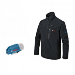 Bosch GHJ 12+18V XA - Giacca Riscaldabile, 12V, Softshell, 3 Strati, Traspirante e Resistente agli Strappi, Taglia XL con