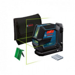 Bosch GLL 2-15 G - Livella Laser a Linee, 4 Batterie 1,5V LR6, Supporto Universale, Pannello di Mira