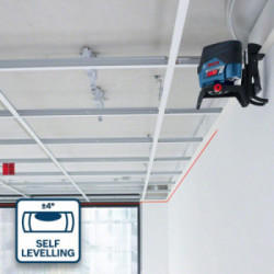 Bosch Professional GCL 2-50 C - Livella Laser a Linee 12V, 1x2,0Ah, Base Rotante RM 2, Caricabatteria, L-Boxx