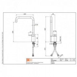 Quadrodesign 136 - Miscelatore Design, Acciaio Inox AISI316L, Canna Girevole