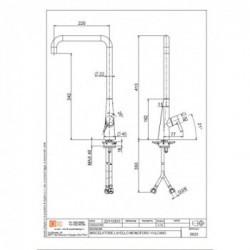 Quadrodesign 360 - Miscelatore Design, Acciaio Inox AISI316L, Canna Girevole