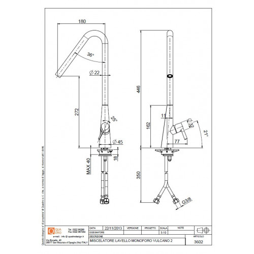 Quadrodesign 360.1 - Miscelatore Design,...