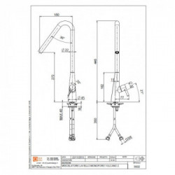 Quadrodesign 360.1 - Miscelatore Design, Acciaio Inox AISI316L, Canna Girevole