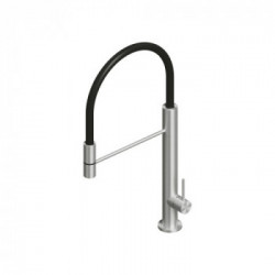 Quadrodesign 398 AS - Miscelatore Design, Acciaio Inox AISI316L, Flessibile Nero