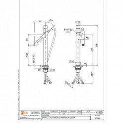 Quadrodesign 400B - Miscelatore Design, Acciaio Inox AISI316L, Doccetta Estraibile