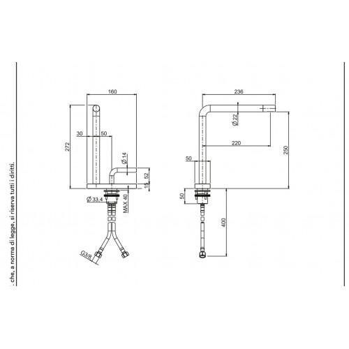 Quadrodesign 408 - Miscelatore Design, Acciaio...