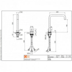 Quadrodesign 409 AS - Miscelatore Design, Acciaio Inox AISI316L, Canna girevole