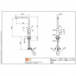 Quadrodesign 669 AS - Miscelatore Design, Acciaio Inox AISI316L, Canna Girevole
