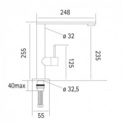 Rubinetterie Magistro 327.10 CR - Miscelatore Cucina, Serie Hitech, Finitura Cromato