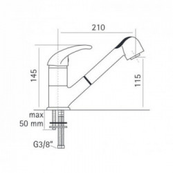 Rubinetterie Magistro 32.16DE CR - Miscelatore Cucina, Serie Standard, Finitura Cromato, Doccetta estraibile