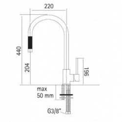 Rubinetterie Magistro 277 CR - Miscelatore Cucina, Serie Hitech, Finitura Cromato, Doccetta estraibile