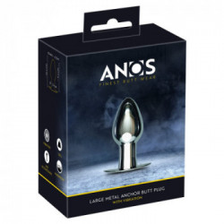 ANOS Large Metal Anchor Butt - Plug Anale Metallico con Vibrazione, Impermeabile, Ricaricabile