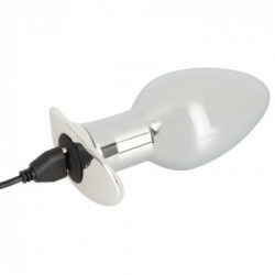 ANOS Large Metal Anchor Butt - Plug Anale Metallico con Vibrazione, Impermeabile, Ricaricabile