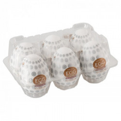 Tenga Egg Crater 6pcs - Set di Masturbatori Monouso, Senza Vibrazione 