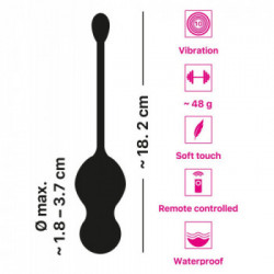 Training Pleasure Balls RC Duo Love Balls - Sfere Vaginali con Vibrazione, Telecomando, Impermeabili, Ricaricabili