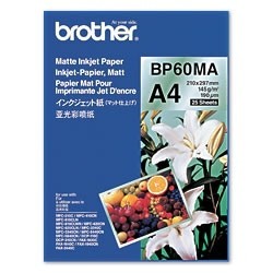 Brother BP60MA Inkjet Paper carta inkjet A4 (210x297 mm) Opaco 25 fogli Bianco