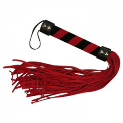 Bad Kitty Red Flogger - Frustino in Pelle, Rosso, 38 cm