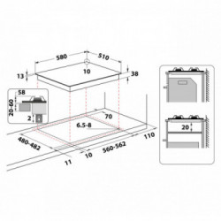 Whirlpool TGML 651 IX - Piano Cottura a Gas,. 4 Fuochi