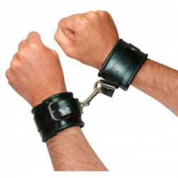 Zado Leather Handcuffs Papped - Manette Regolabili Nere
