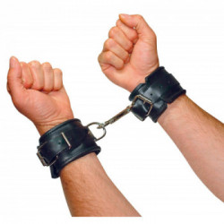 Zado Leather Handcuffs Papped - Manette Regolabili Nere