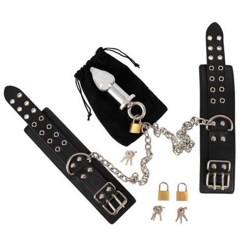 Fetish Collection Cuffs & Plug - Manette con...