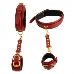 Bad Kitty Hand Leg Restraints - Kit di Contenimento in Similpelle, Rosso