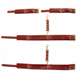 Bad Kitty Hand Leg Restraints - Kit di Contenimento in Similpelle, Rosso