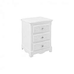 Bizzotto Yes Everyday Blanc Cassettiera Bianco Decapè MDF, Apertura Frontale con Pomolo, 40x34x63,5 cm