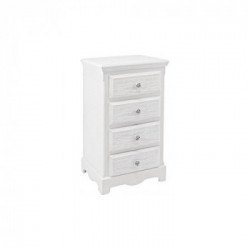 Bizzotto Yes Everyday Blanc Cassettiera Bianco Decapè MDF, Apertura Frontale con Pomolo, 40x30x76 cm