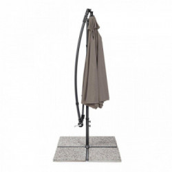 Bizzotto Yes Everyday Texas, Ombrellone a Braccio, Palo Girevole, Ø300x260 cm, Tortora