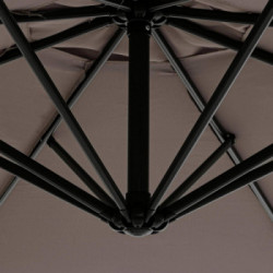 Bizzotto Yes Everyday Texas, Ombrellone a Braccio, Palo Girevole, Ø300x260 cm, Tortora