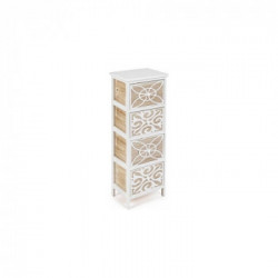 Bizzotto Yes Everyday Pattern Cassettiera Bianco e Legno Naturale Legno, Apertura Frontale con Pomolo, 32x26x80 cm