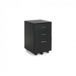 Bizzotto Yes Everyday Nadir Cassettiera Nero MDF, Apertura Frontale con Pomolo, 40x44x65 cm